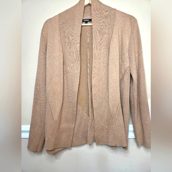 Premise Sweaters - PREMISE Beige Open-Front Cardigan